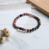Rhodonite 6 mm Diamond Cut Bracelet - Image 2
