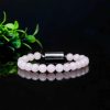 Rose Quartz Metallic Magnetic Bracelet