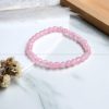 Rose Quartz 6 mm Diamond Cut Bracelet - Image 2