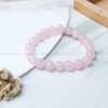 Rose Quartz 10 mm Diamond Cut Bracelet
