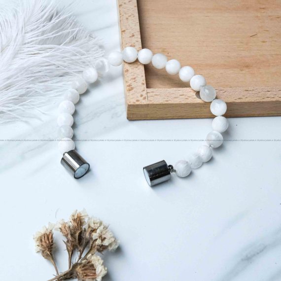 Selenite Metallic Magnetic Bracelet