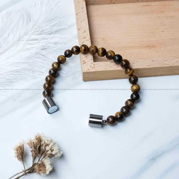 Tiger Eye Metallic Magnetic Bracelet
