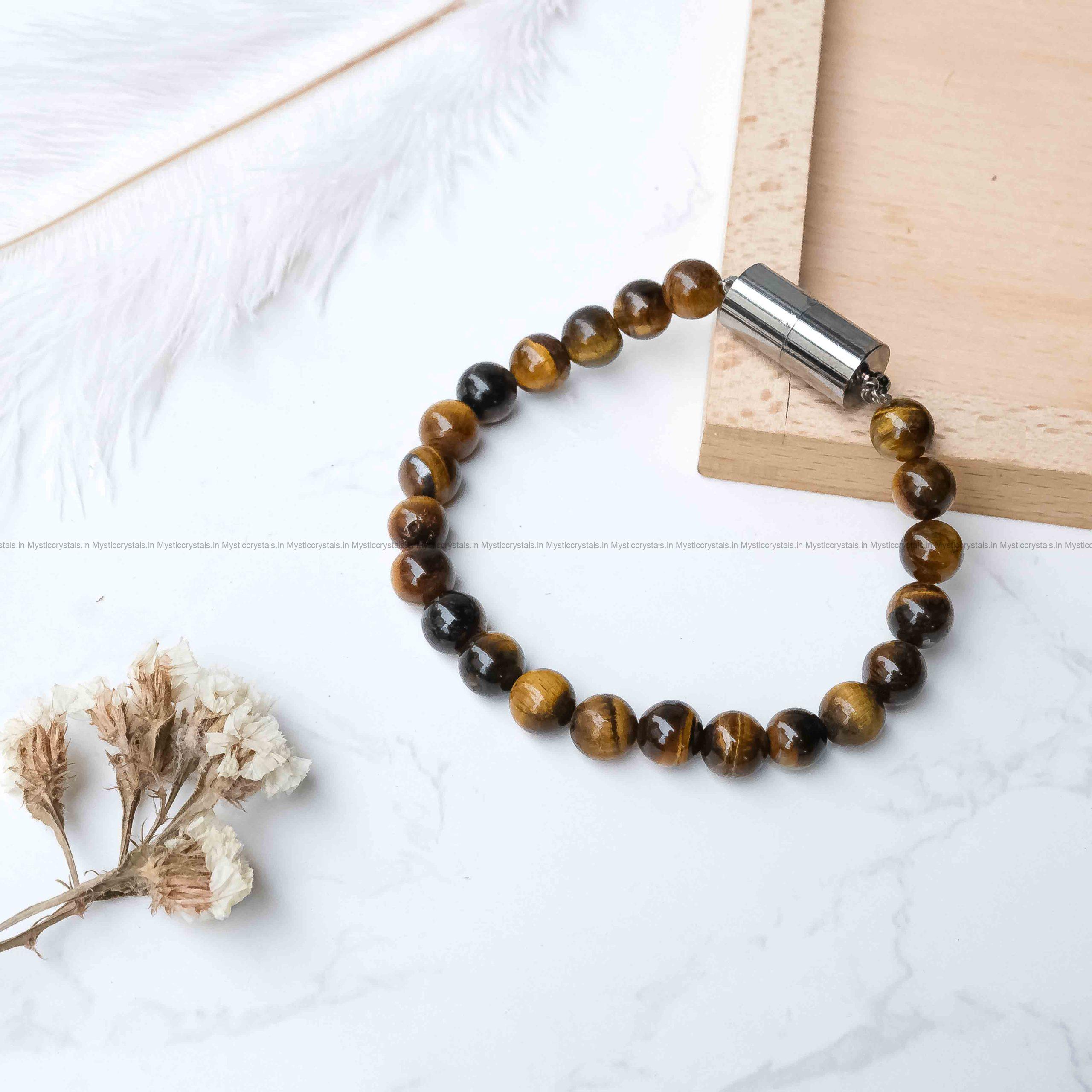 Tiger Eye Metallic Magnetic Bracelet
