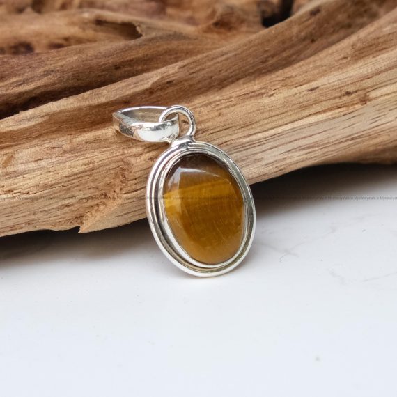 Tiger Eye Faceted Pure Silver Pendants