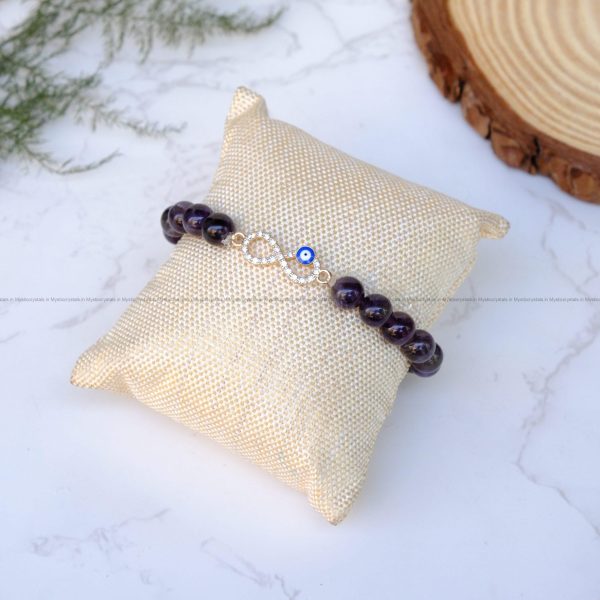 Amethyst Infinity Charm Bracelet