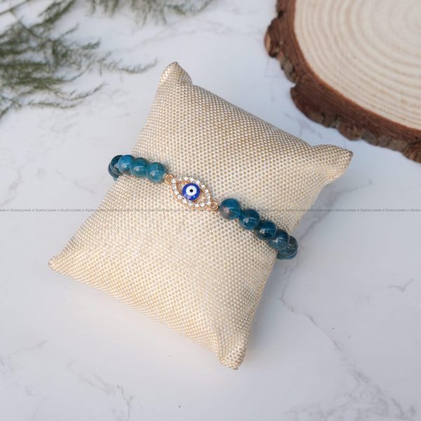 Blue Apatite Evil Eye Charm Bracelet