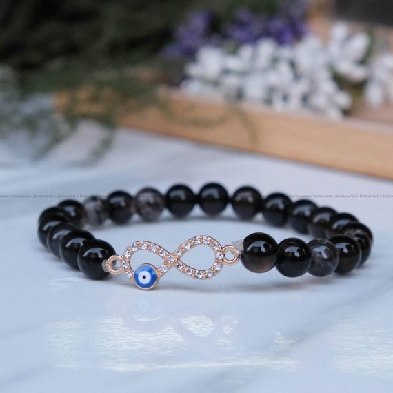 Black Sulemani Infinity Charm Bracelet