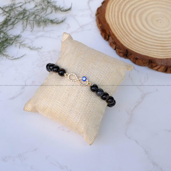 Black Sulemani Infinity Charm Bracelet