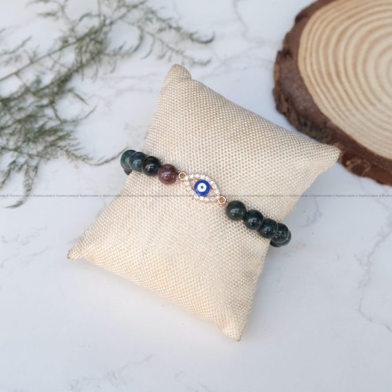 Bloodstone Evil Eye Charm Bracelet