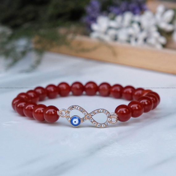 Carnelian Infinity Charm Bracelet
