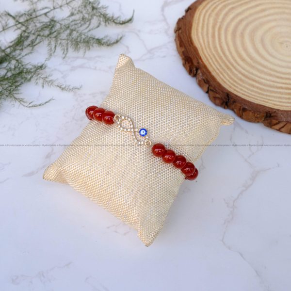 Carnelian Infinity Charm Bracelet