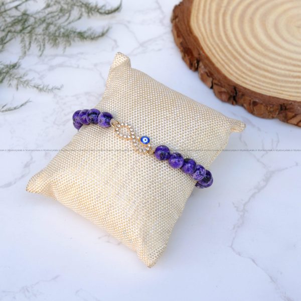 Charoite Infinity Charm Bracelet