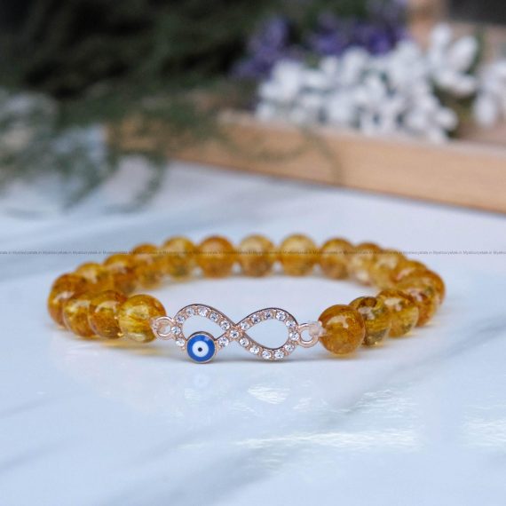 Citrine Infinity Charm Bracelet