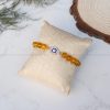 Citrine Pyrite and Tiger eye Evil Eye Charm Bracelet
