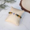 Citrine Golden Hematite and Green Aventurine Evil Eye Charm Bracelet