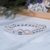 Clear Quartz Infinity Charm Bracelet