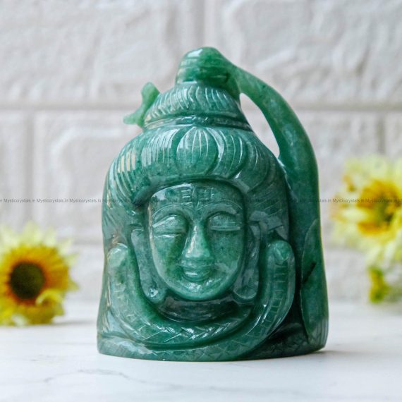 Green Aventurine Crystal Shiva Head