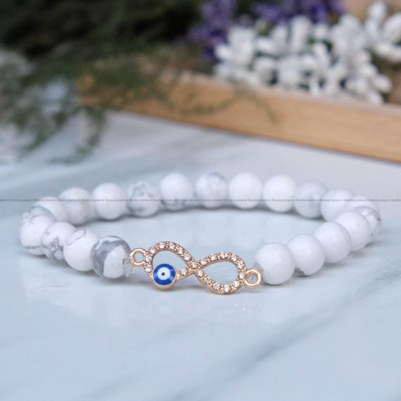 Howlite Infinity Charm Bracelet