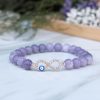 Lepidolite Infinity Charm Bracelet