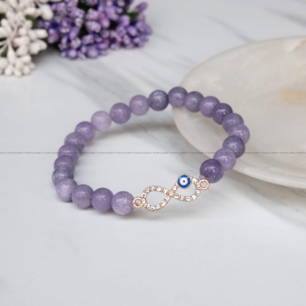 Lepidolite Infinity Charm Bracelet
