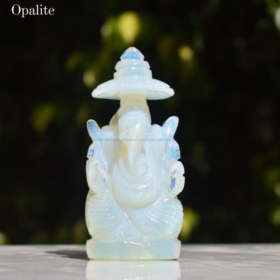 Opalite Lord Ganesha with Chatra