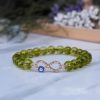 Peridot Infinity Charm Bracelet