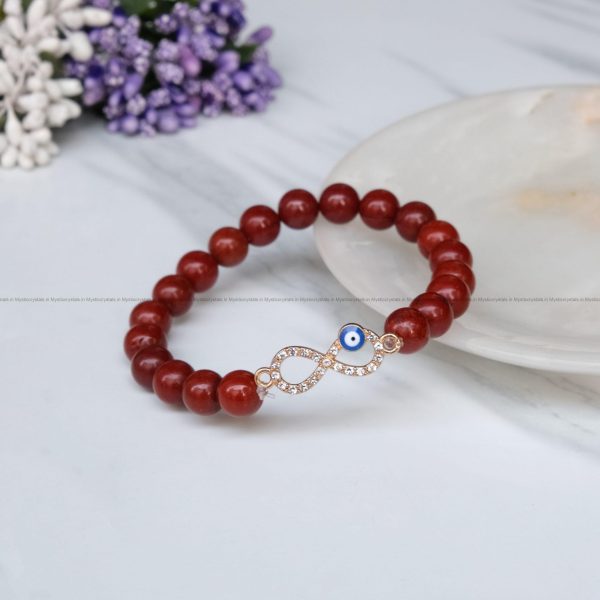 Red Jasper Infinity Charm Bracelet