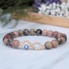 Rhodonite Infinity Charm Bracelet