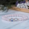 Rose Quartz Infinity Charm Bracelet