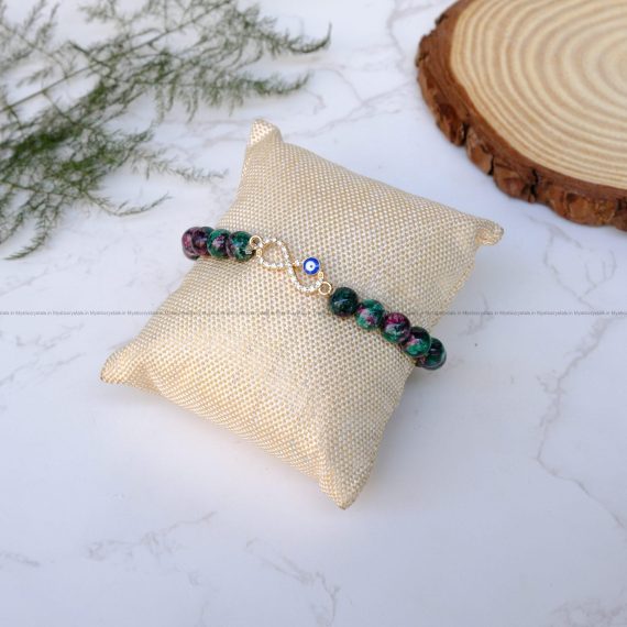 Ruby Zoisite Infinity Charm Bracelet