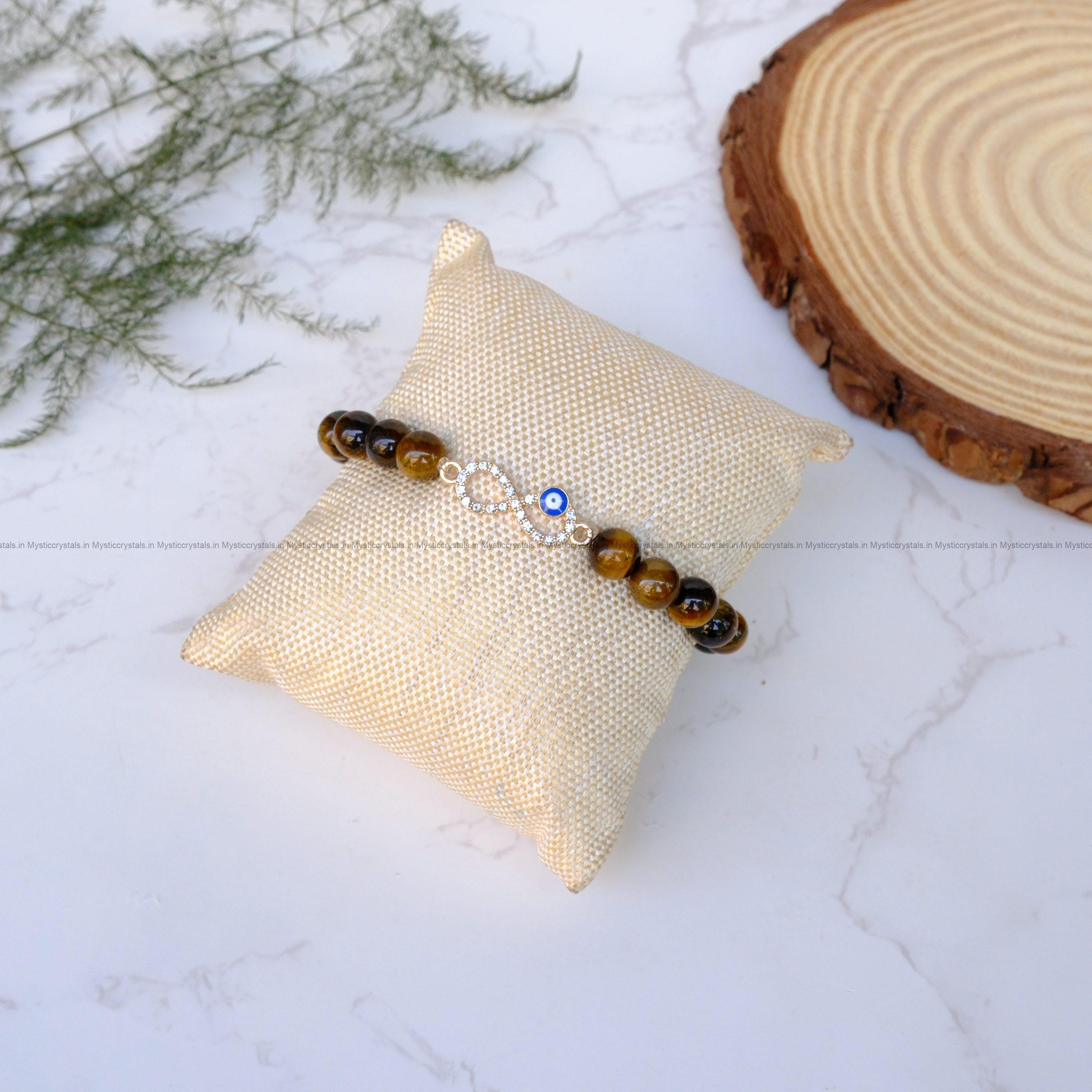 Tiger Eye Infinity Charm Bracelet