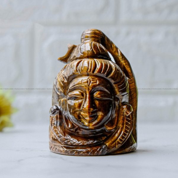 Tiger Eye Crystal Shiva Head