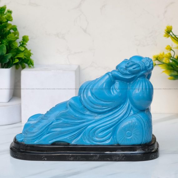 Turquoise With Black Agate Sleeping Buddha Statue