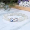 White Moonstone Infinity Charm Bracelet
