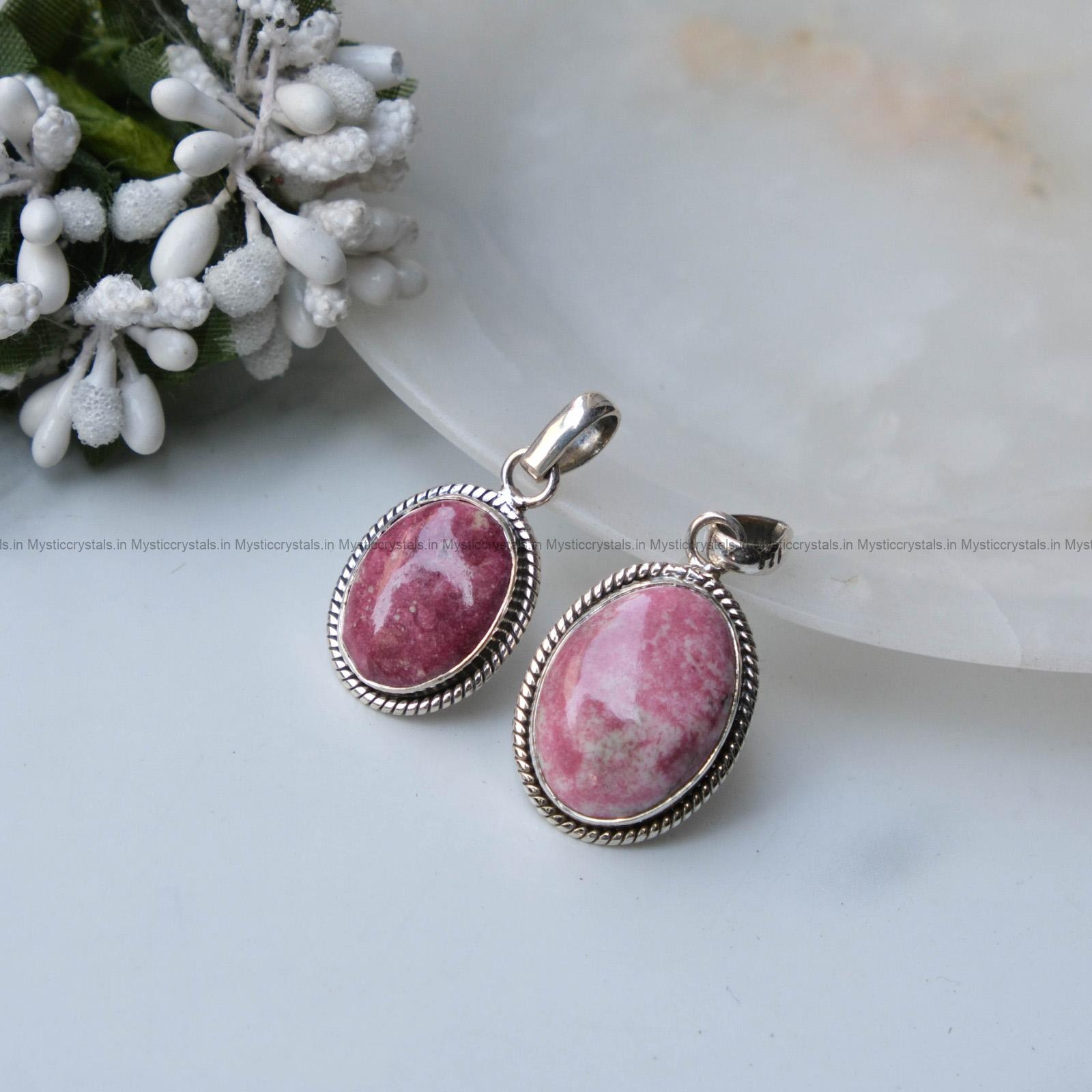 Thulite Pure Silver Pendants