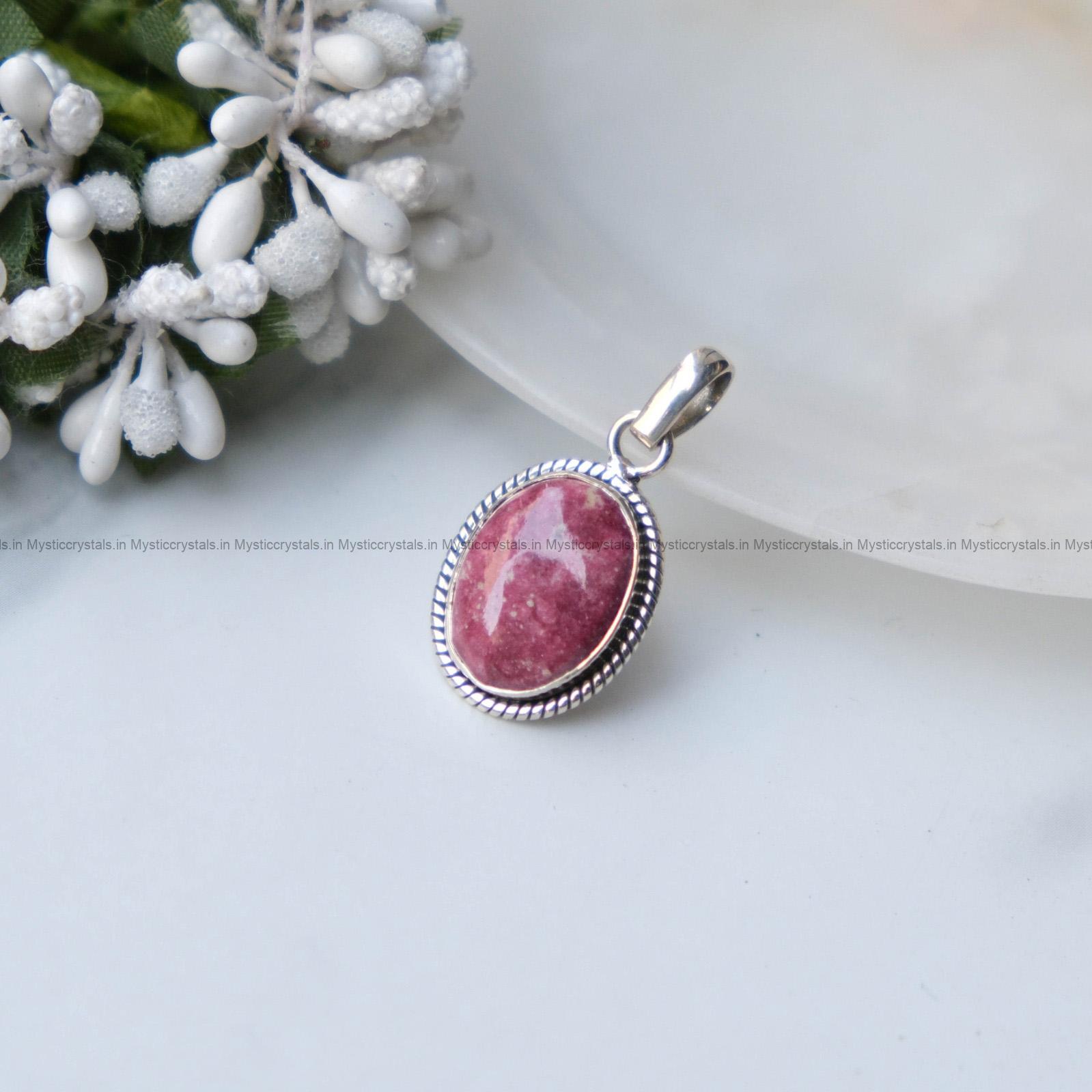 Thulite Pure Silver Pendants