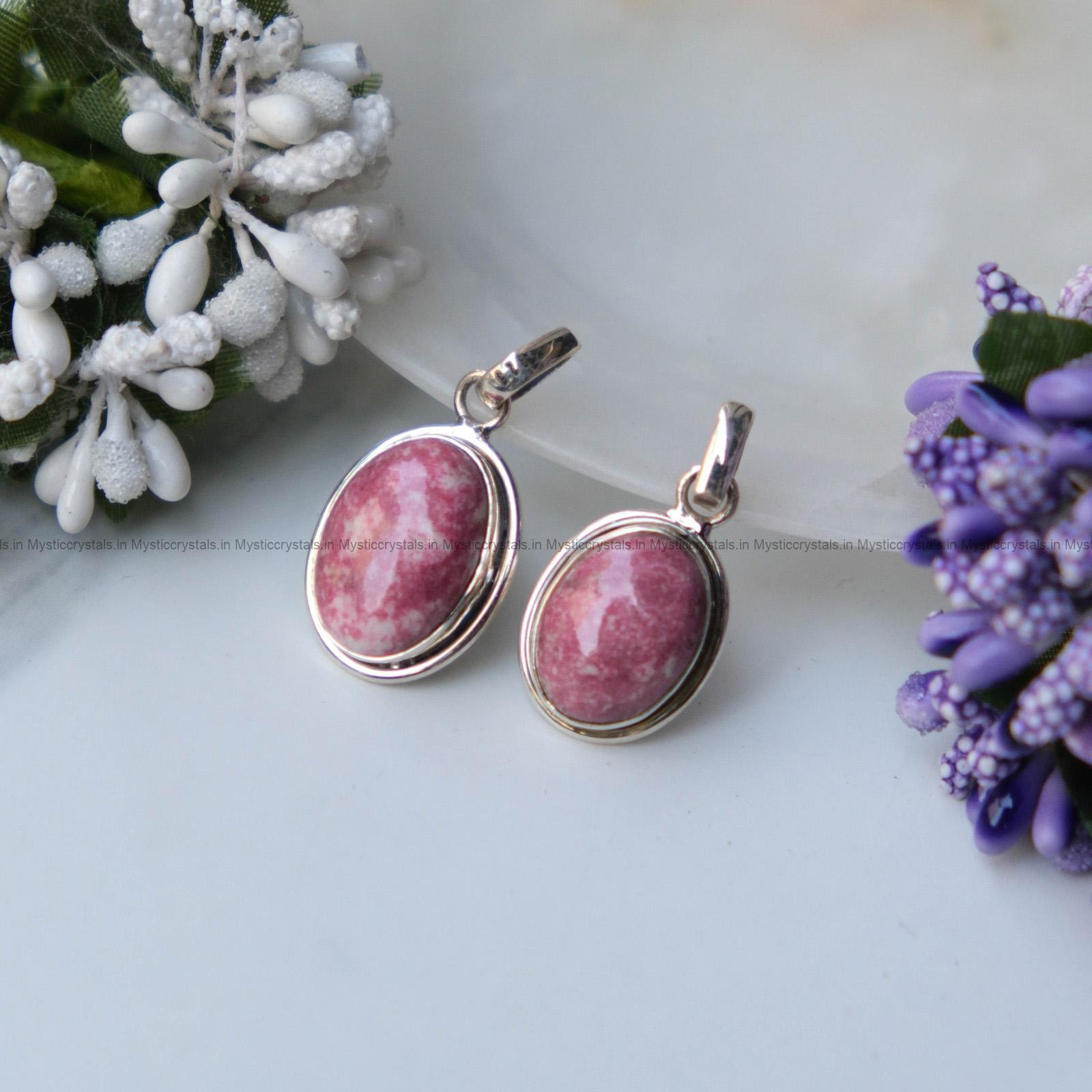 Thulite Pure Silver Pendants