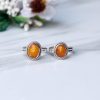 Amber Pure Silver Rings