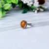 Amber Pure Silver Rings