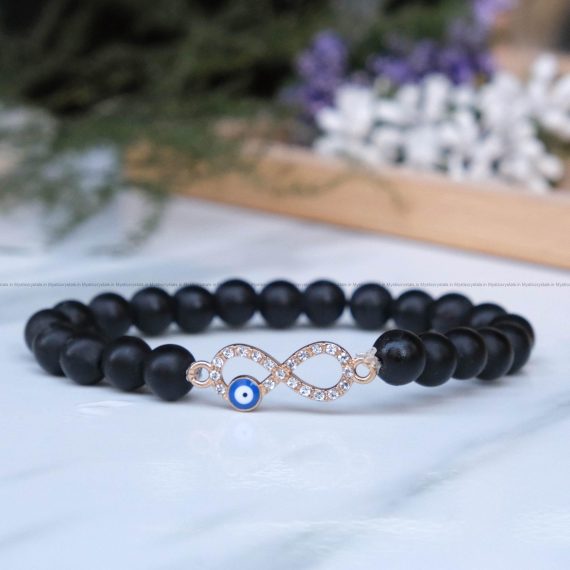 Black Matte Infinity Charm BraceletBlack Matte Infinity Charm Bracelet