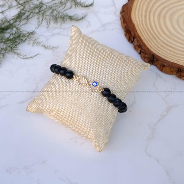 Black Matte Infinity Charm Bracelet
