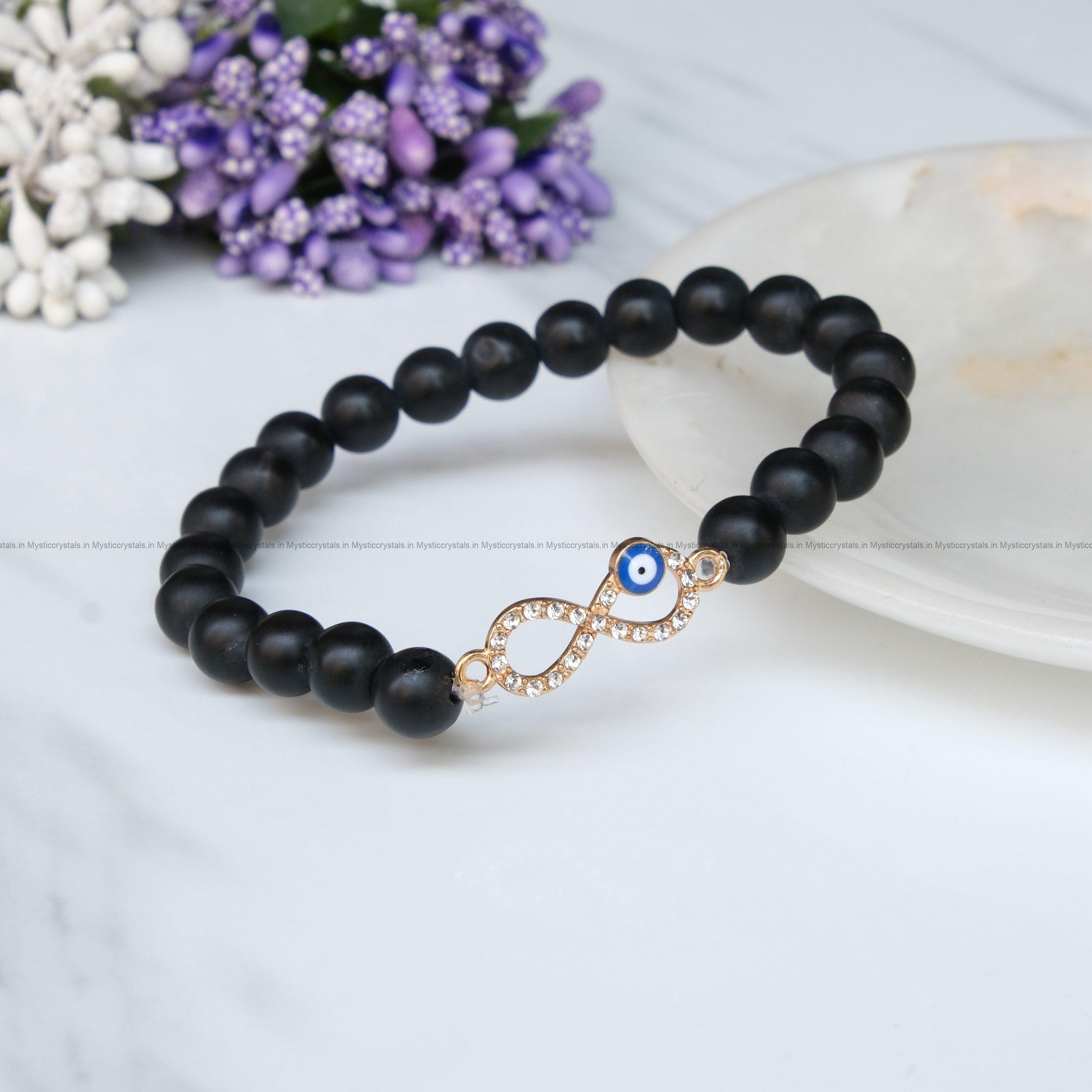 Black Matte Infinity Charm Bracelet