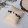 Bronzite and Black Tourmaline Evil Eye Charm Bracelet