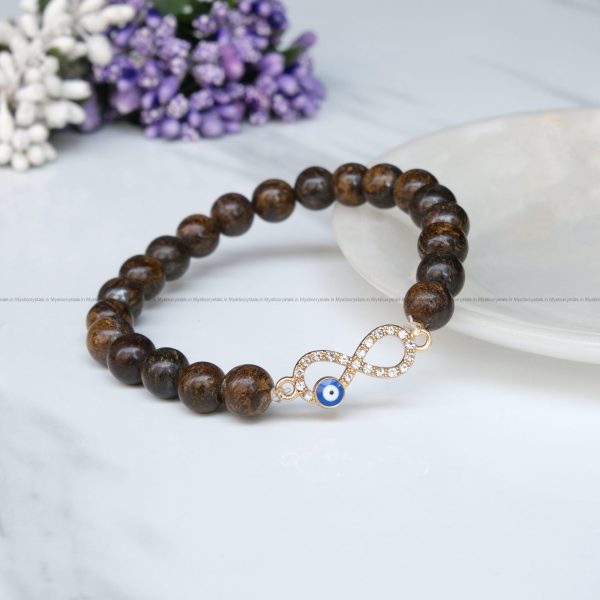 Bronzite Infinity Charm Bracelet