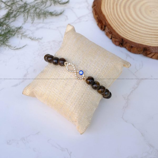 Bronzite Infinity Charm Bracelet