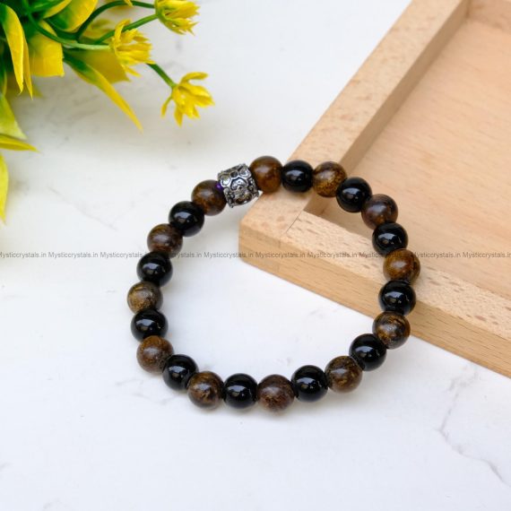 Bronzite and Black Tourmaline Combo Bracelet