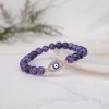Charoite Evil Eye Charm Bracelet