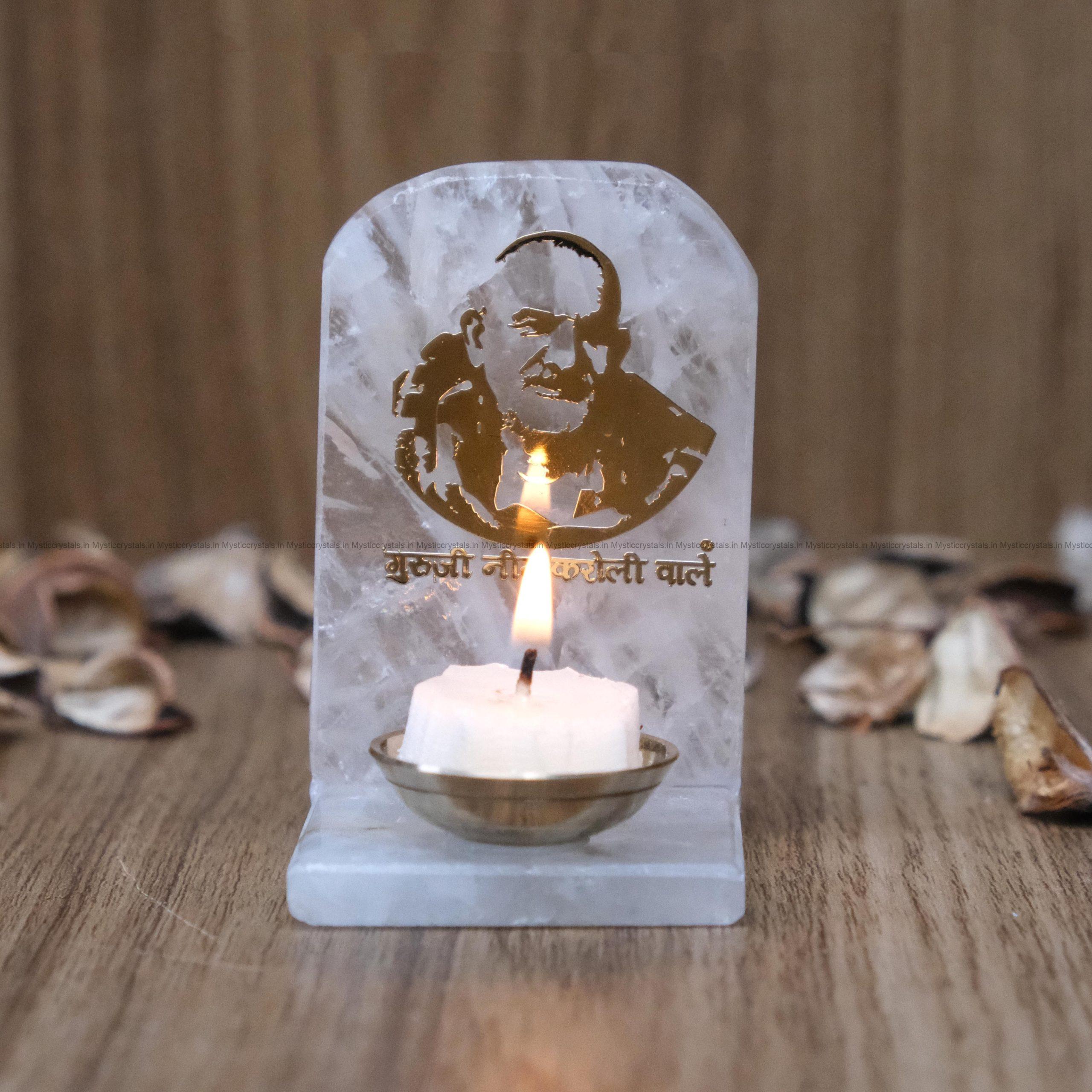 Neem Karoli Baba Clear Quartz Blessing Stone