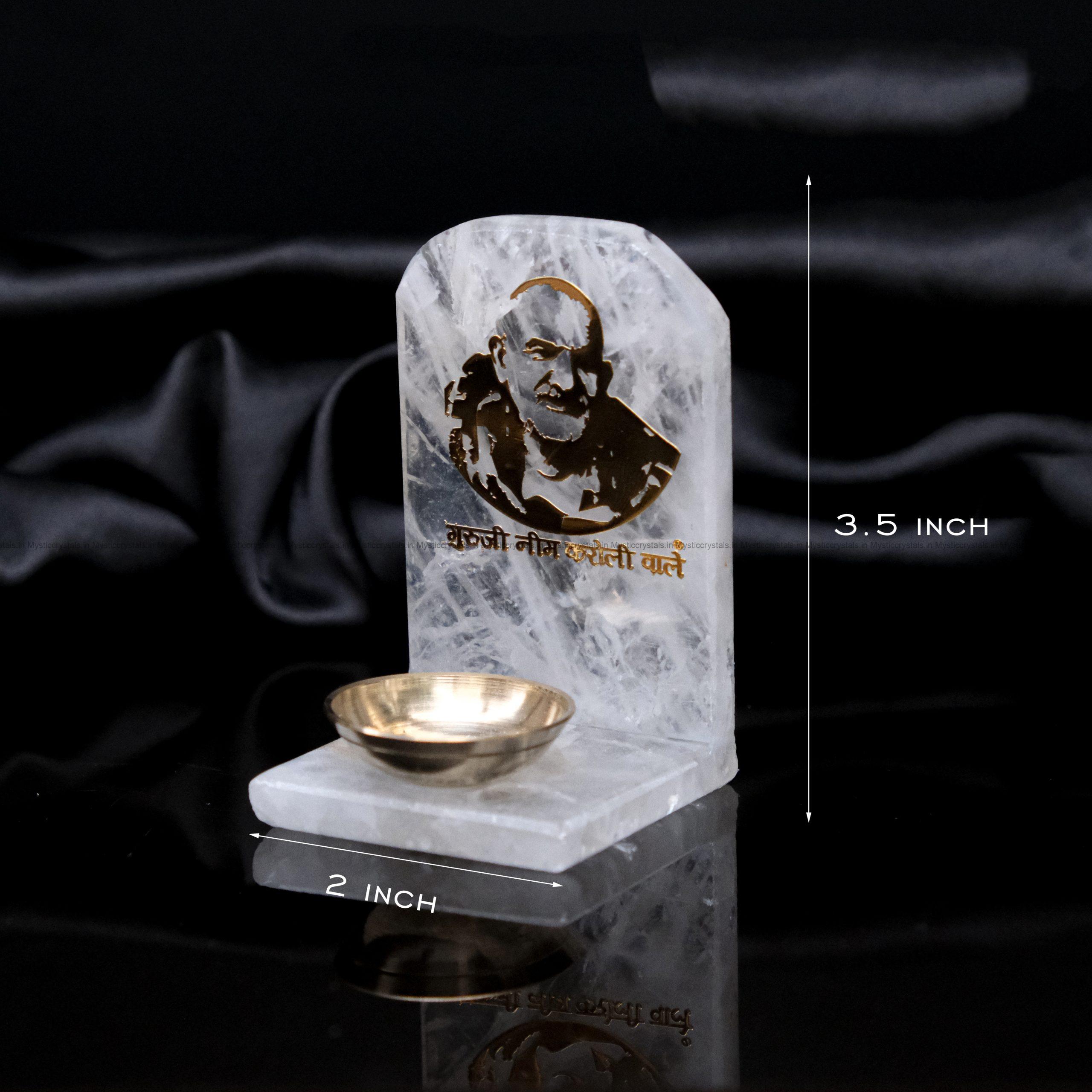 Neem Karoli Baba Clear Quartz Blessing Stone