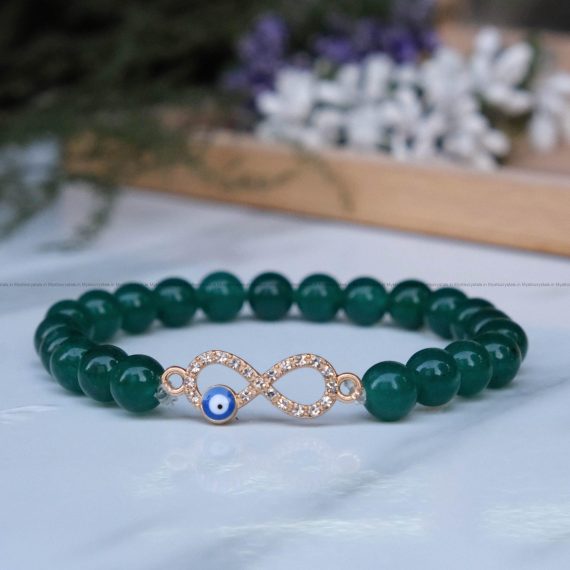 Green Aventurine Infinity Charm Bracelet
